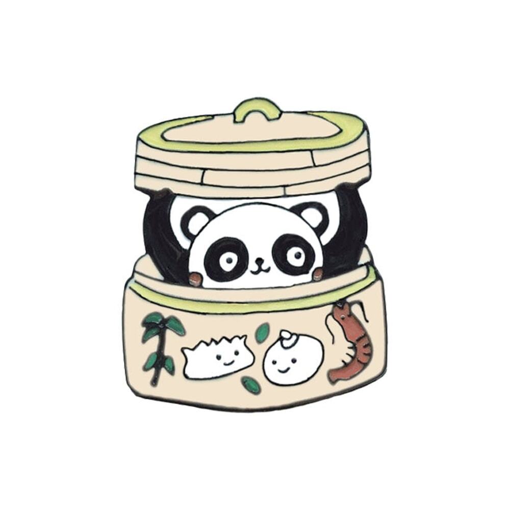 Panda Steamer Bao Enamel Pins 454